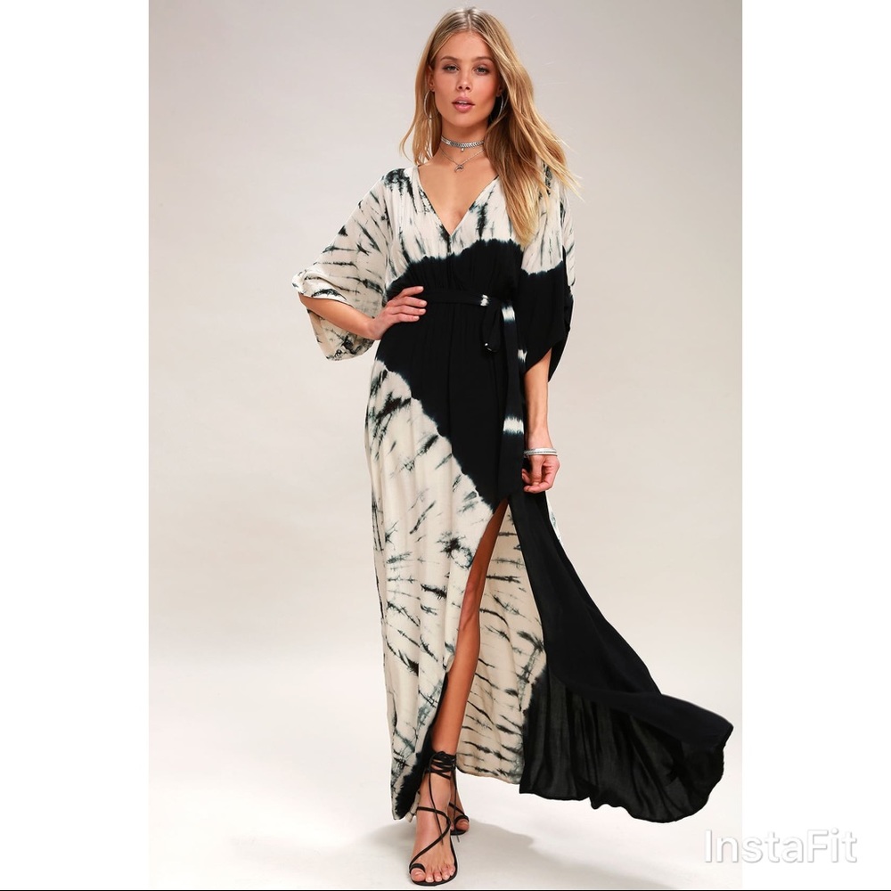 Needed Me Black Tie Die Maxi Dress